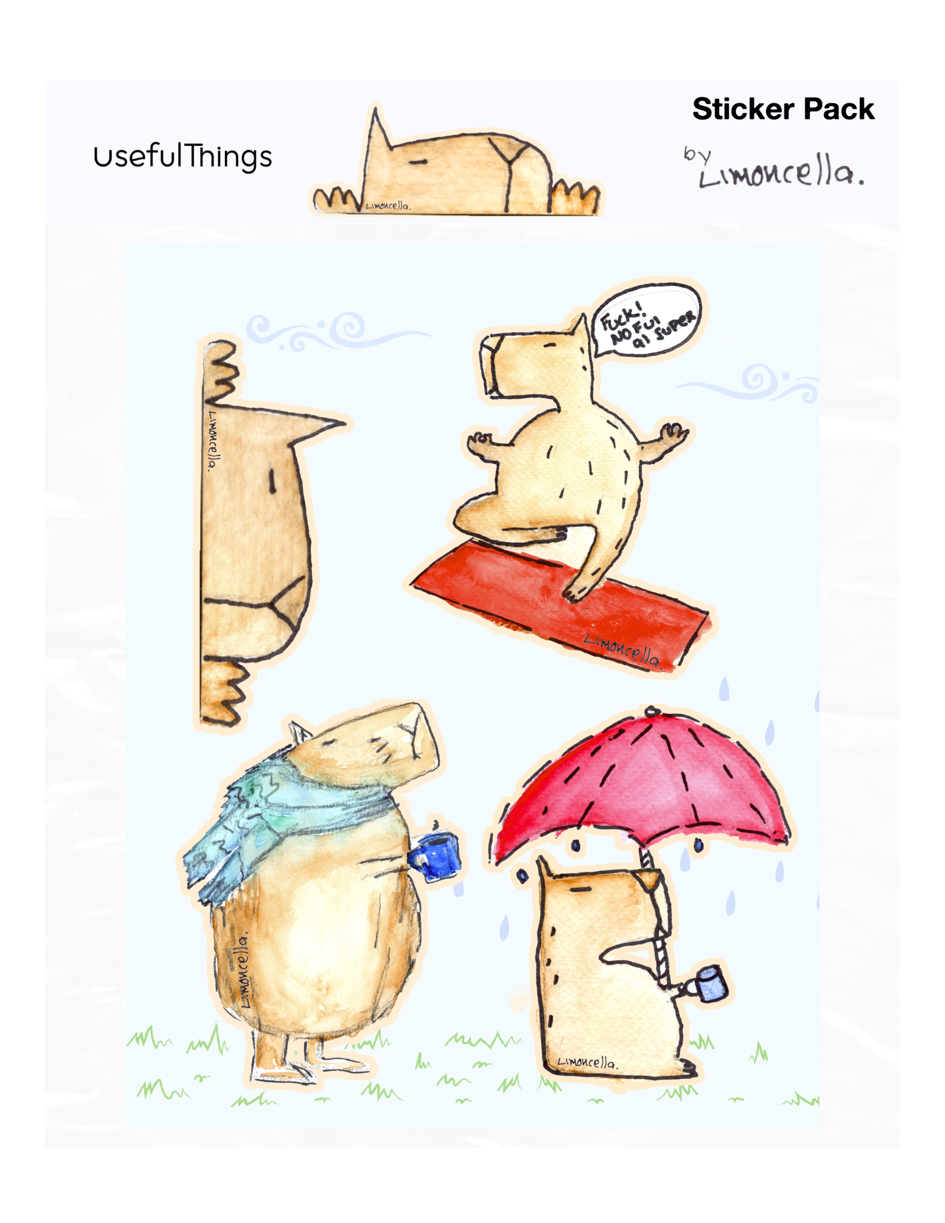 pack stickers capibara